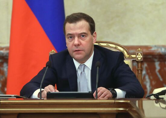 Russian Prime Minister Dmitry Medvedev chairs Government meeting