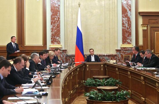 Russian Prime Minister Dmitry Medvedev chairs Government meeting