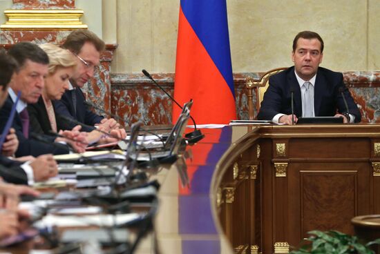 Russian Prime Minister Dmitry Medvedev chairs Government meeting