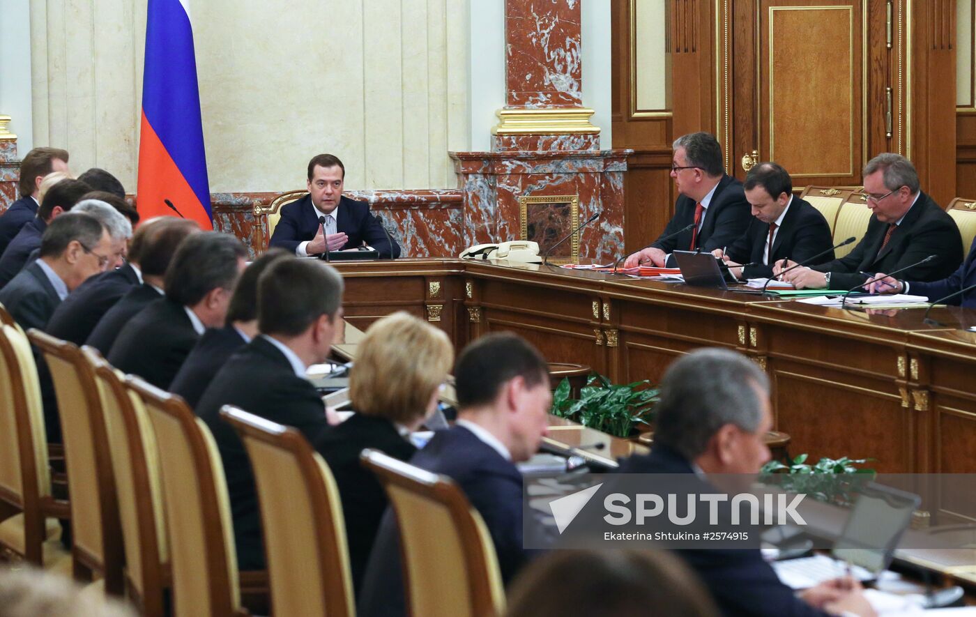 Russian Prime Minister Dmitry Medvedev chairs Government meeting