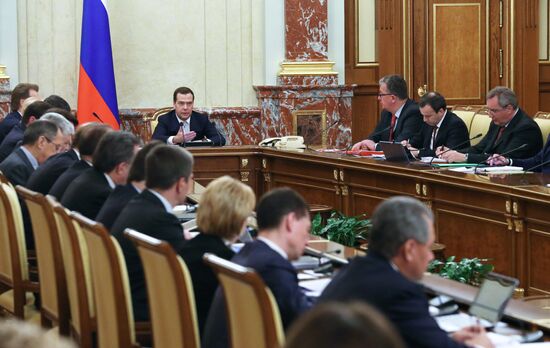 Russian Prime Minister Dmitry Medvedev chairs Government meeting