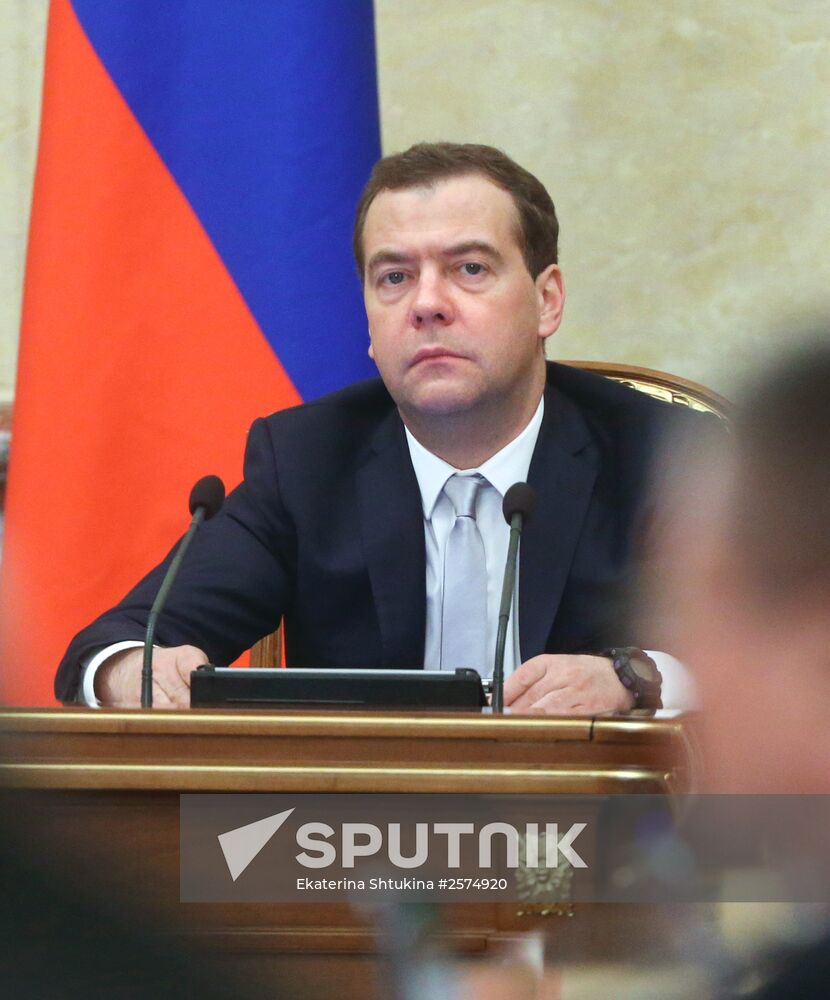 Russian Prime Minister Dmitry Medvedev chairs Government meeting