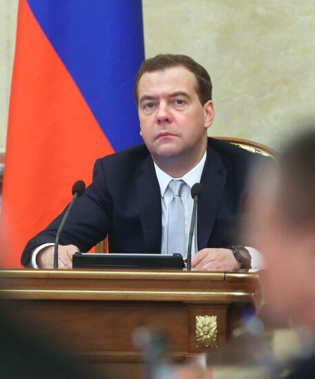 Russian Prime Minister Dmitry Medvedev chairs Government meeting