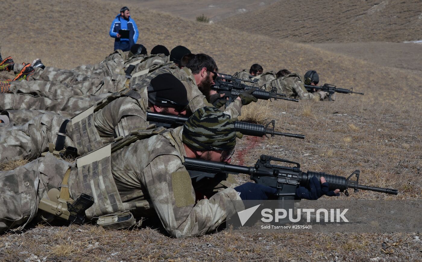 Military exercise in Chechen Republic