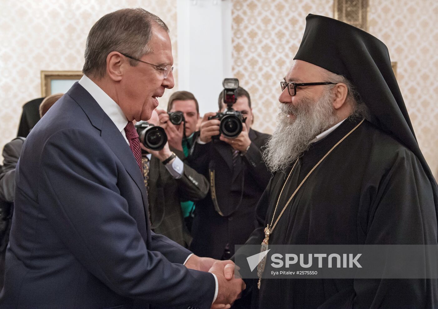 Foreign Minister Sergei Lavrov meets with Patriarch John X of Antioch and All the East