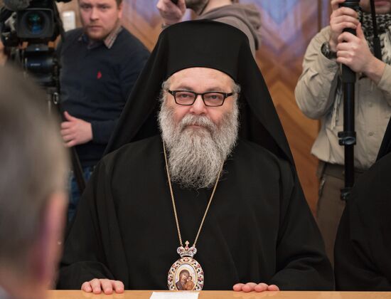 Foreign Minister Sergei Lavrov meets with Patriarch John X of Antioch and All the East