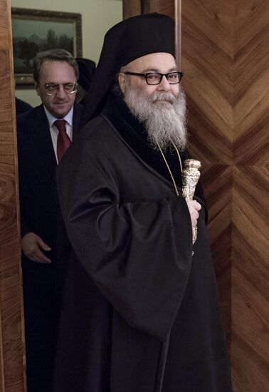 Foreign Minister Sergei Lavrov meets with Patriarch John X of Antioch and All the East