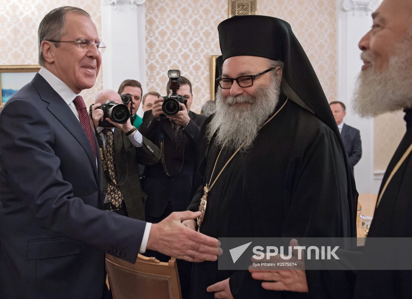 Foreign Minister Sergei Lavrov meets with Patriarch John X of Antioch and All the East