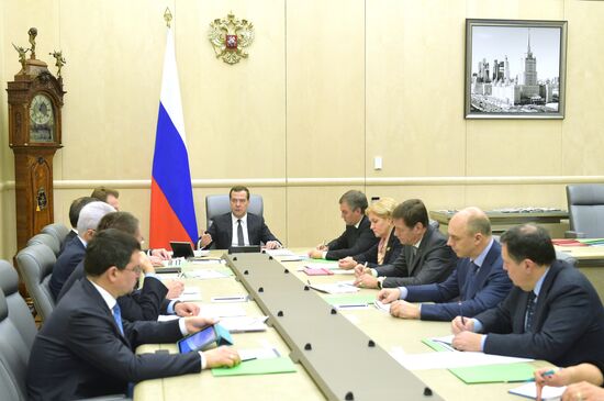 Prime Minister Dmitry Medvedev chairs meeting on federal budget adjustments