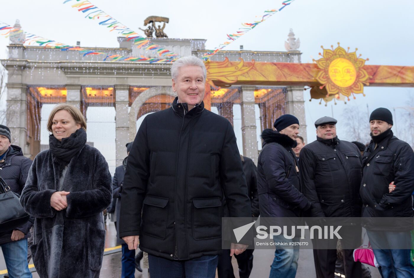Moscow Mayor Sergei Sobyanin visits Pancake Festival at VDNKh