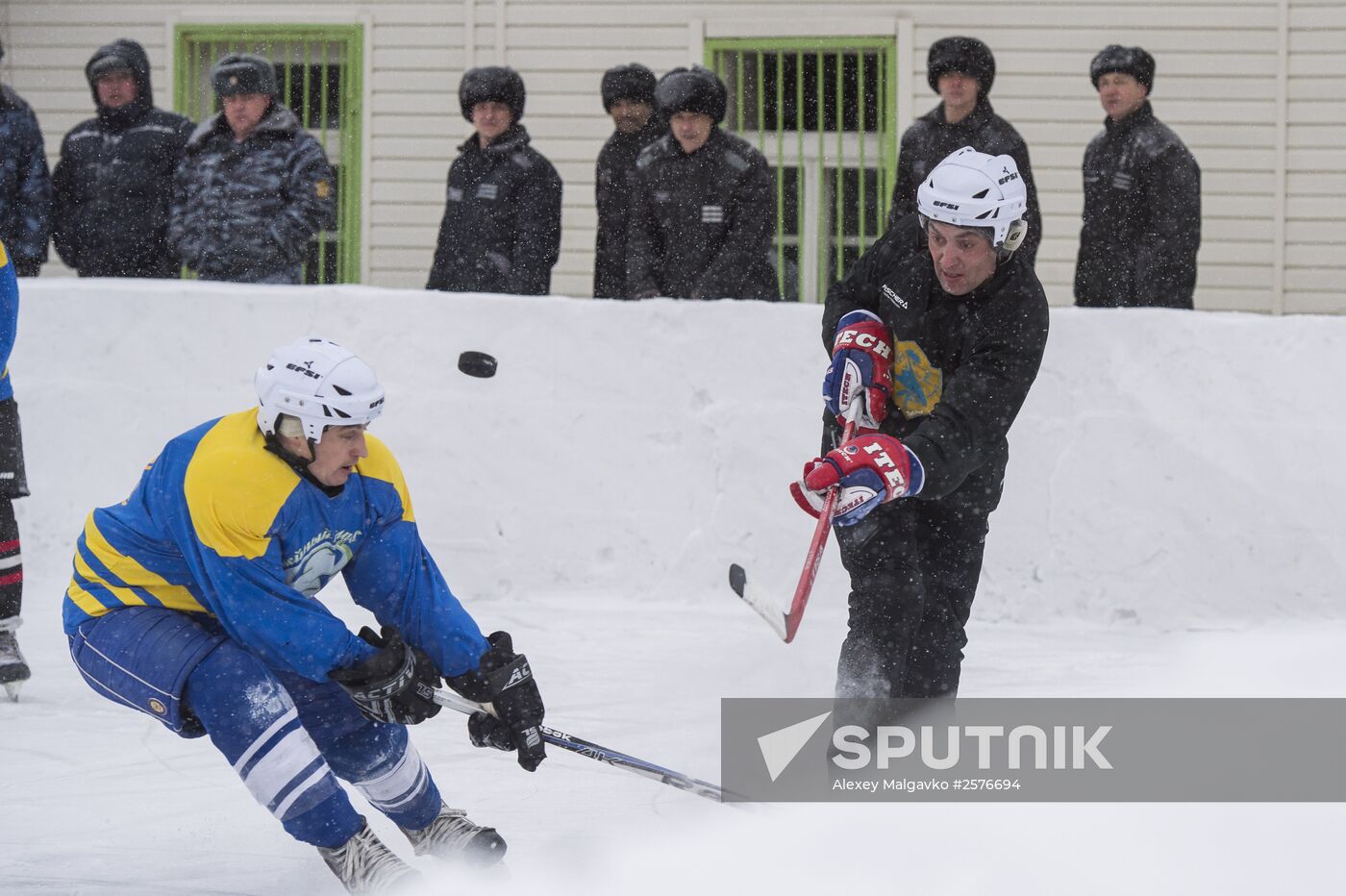 ice hockey match in correctional facility