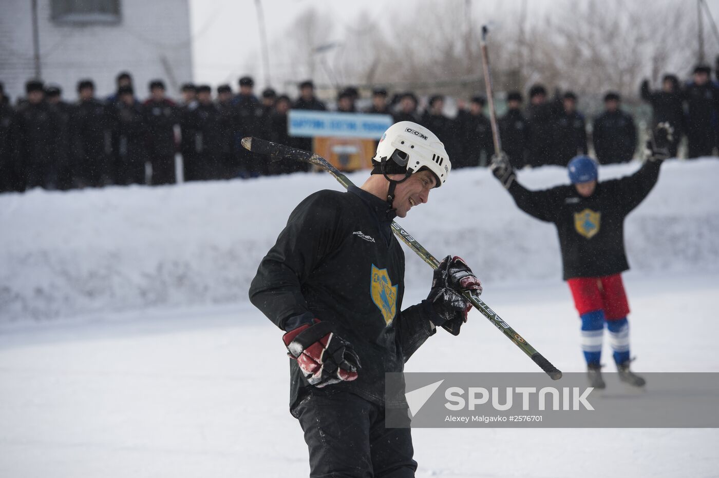ice hockey match in correctional facility