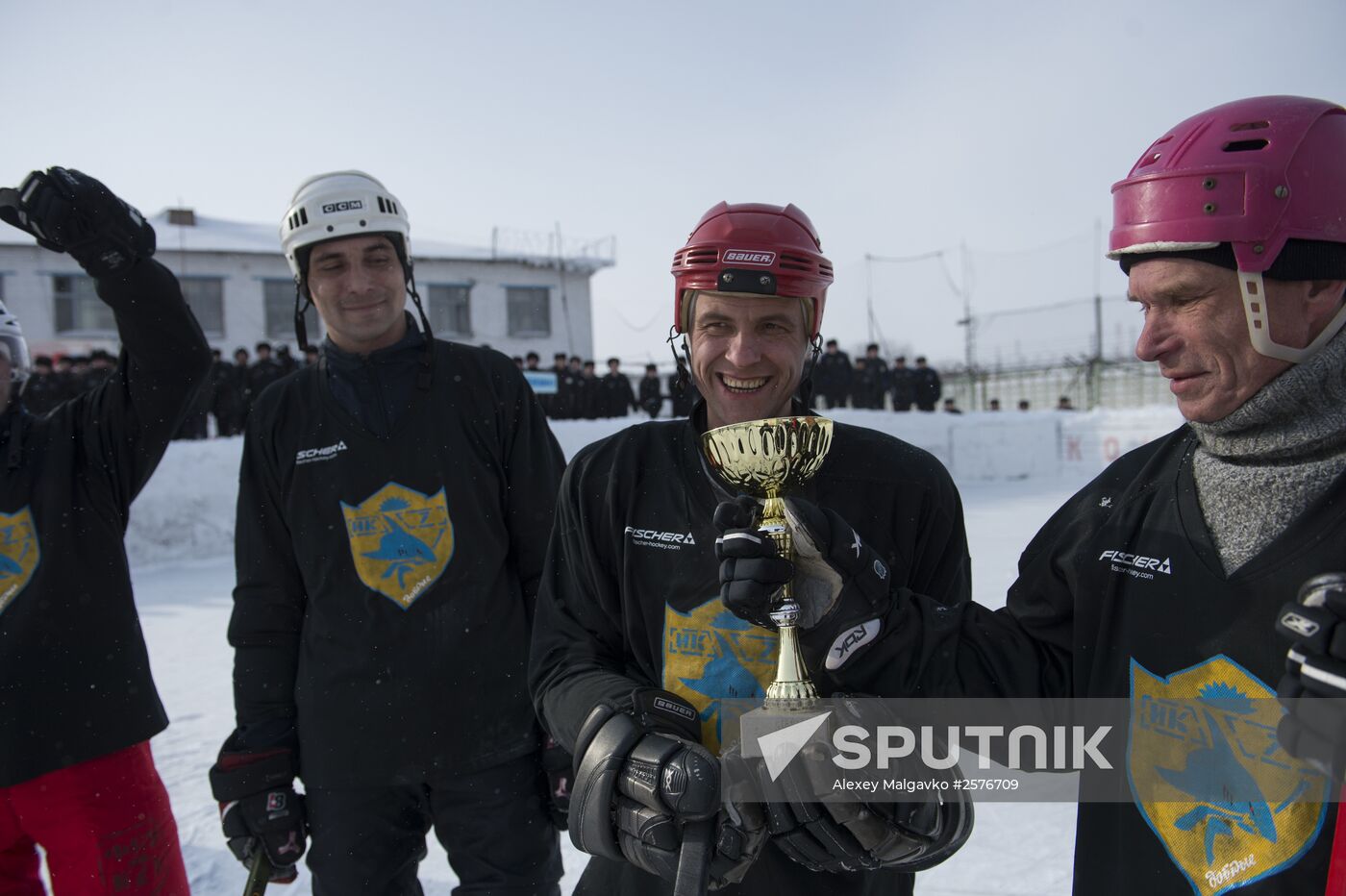 ice hockey match in correctional facility