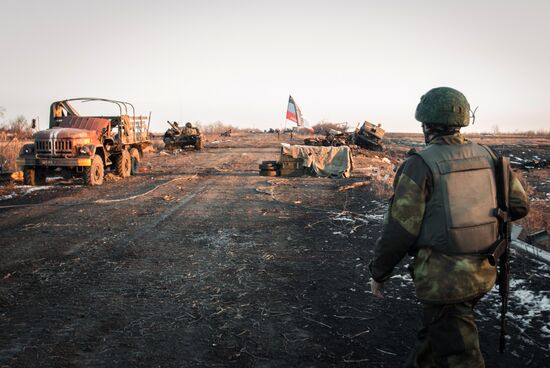 Situation in Lohvinove, Donbas