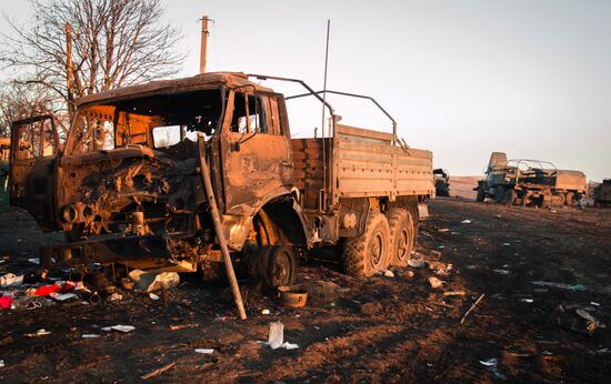 Situation in Lohvinove, Donbas