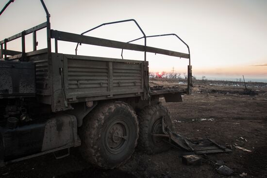 Situation in Lohvinove, Donbas