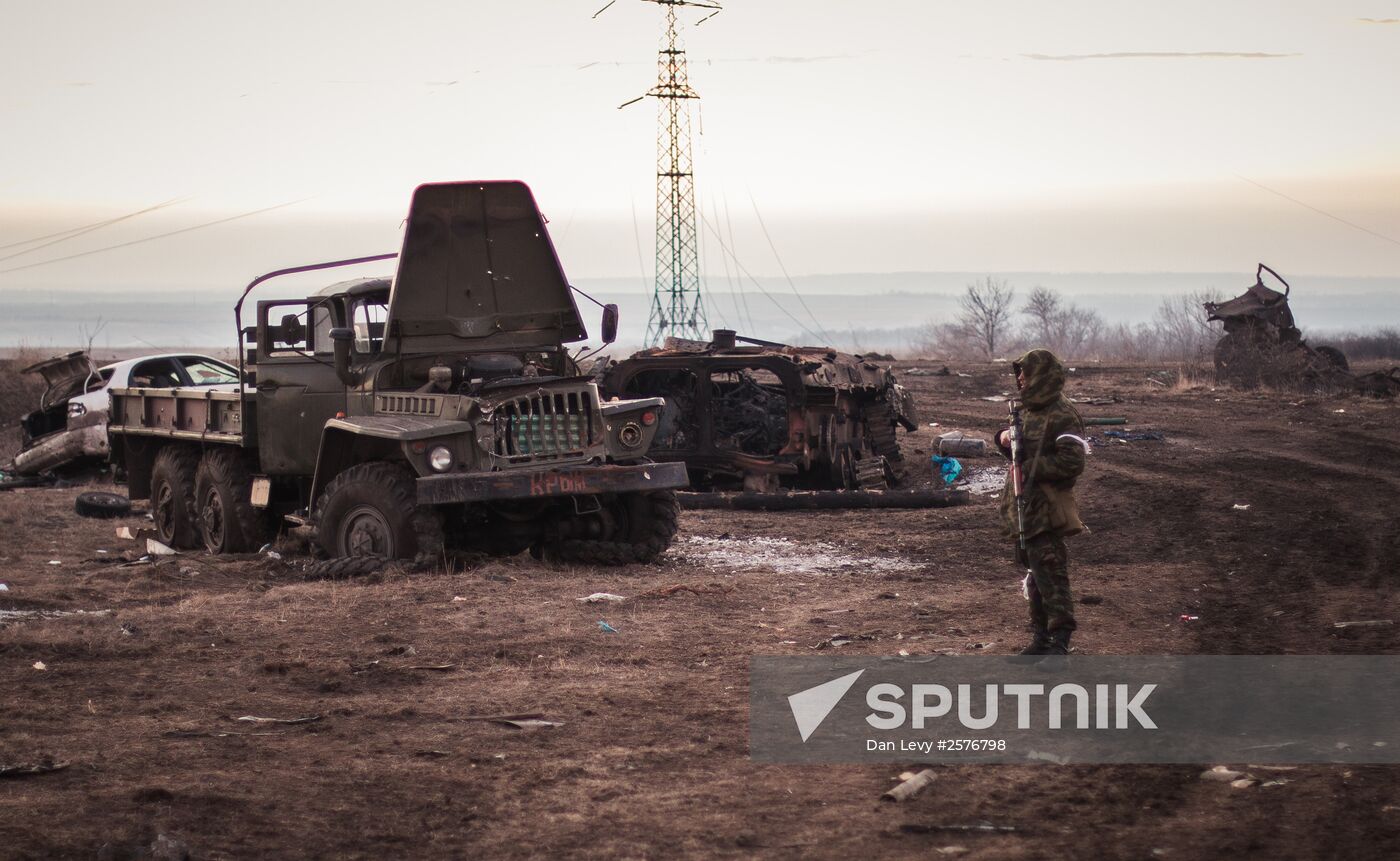 Situation in Lohvinove, Donbas