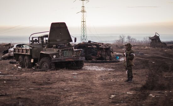 Situation in Lohvinove, Donbas