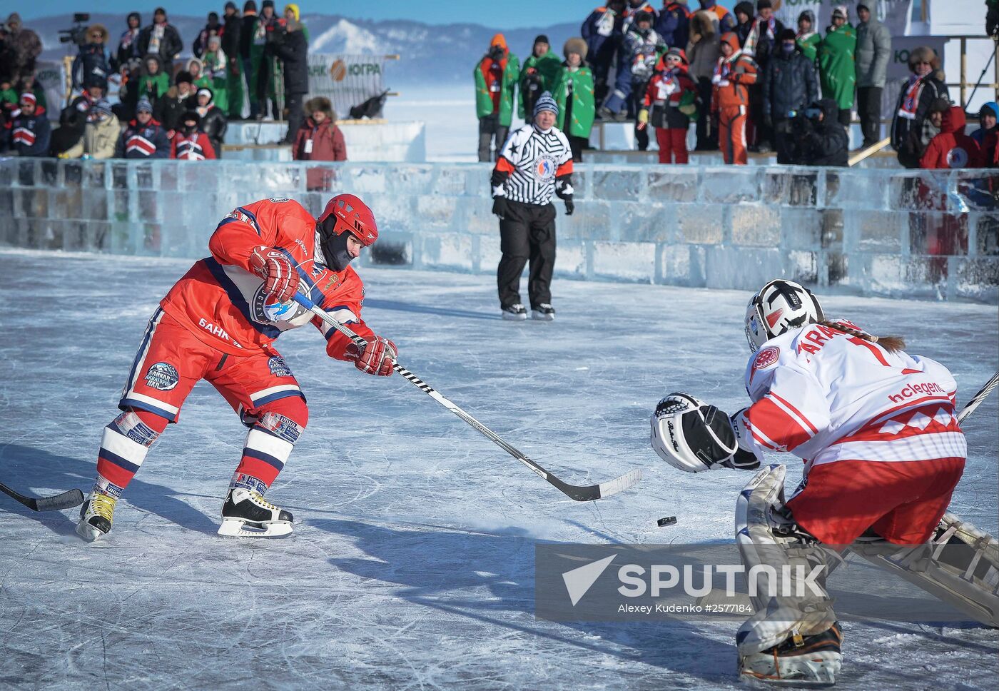 Hockey festival on Lake Baikal surface sponsored by Night Hockey League