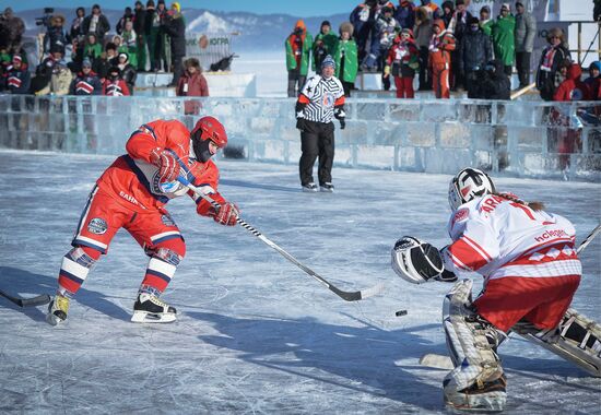 Hockey festival on Lake Baikal surface sponsored by Night Hockey League