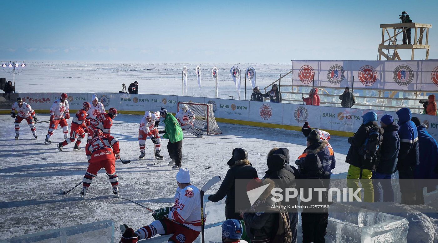 Hockey festival on Lake Baikal surface sponsored by Night Hockey League