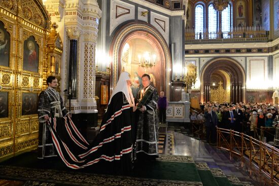 Patriarch Kirill conducts Vespers of Forgiveness at Cathedral of Christ the Savior