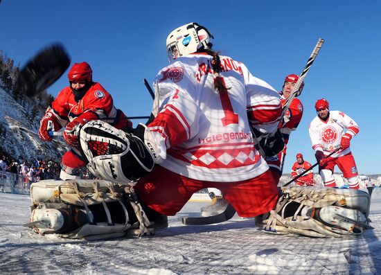 Hockey festival on Lake Baikal surface sponsored by Night Hockey League