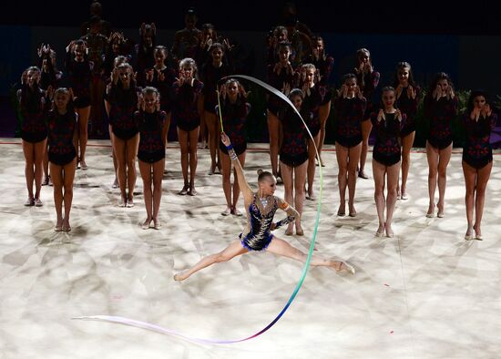 Gala perfromance by contestants of Rhythmic Gymnastics Grand Prix Moscow 2015