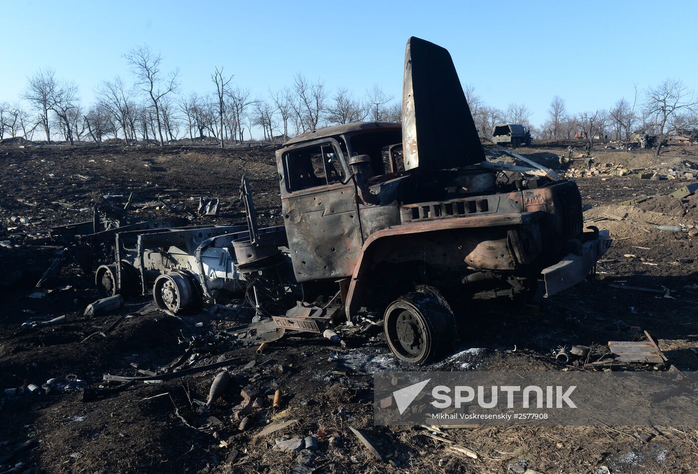 Destroyed fortified area of Ukrainian Armed Forces on the outskirts of Debaltseve