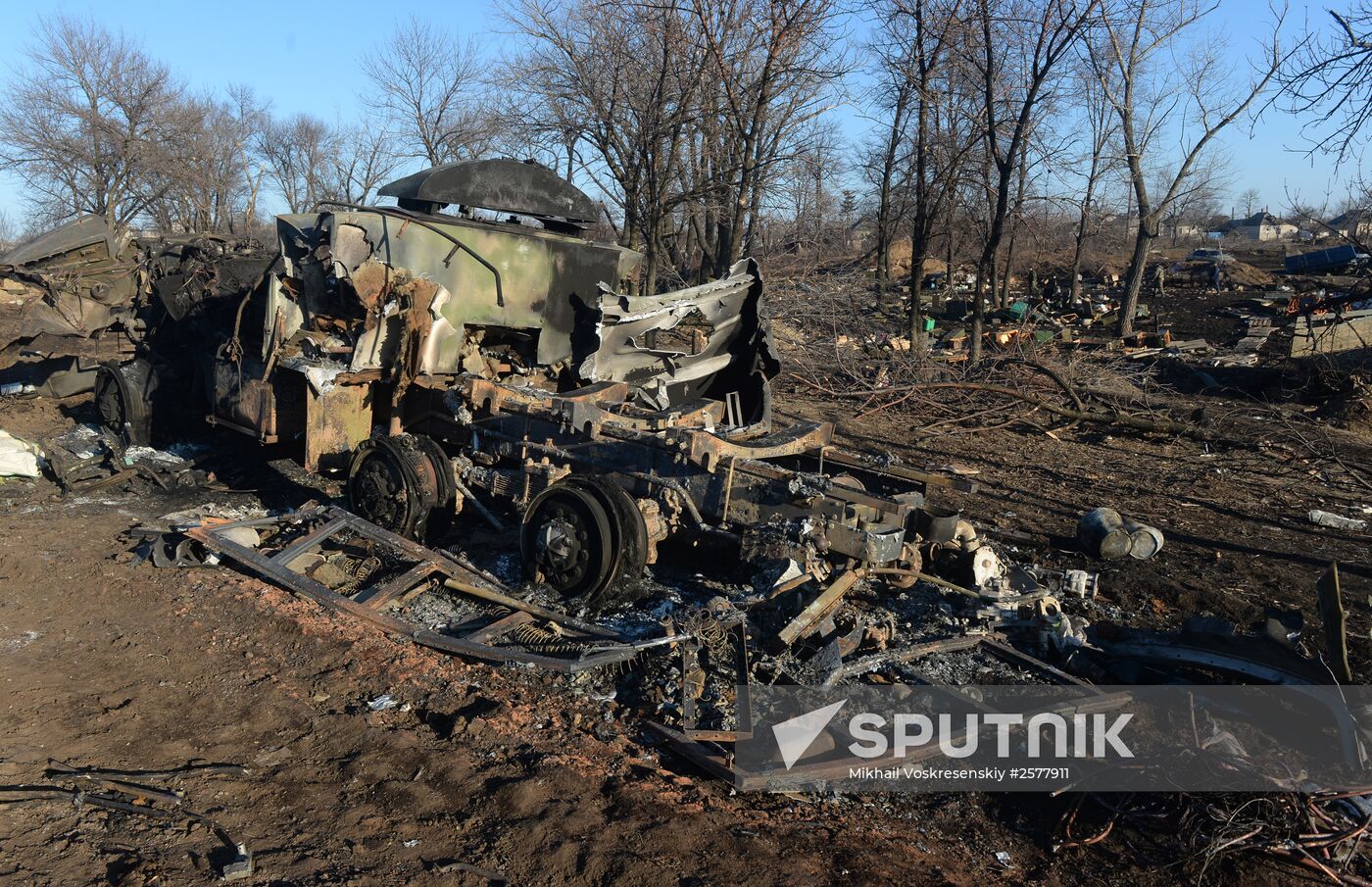 Destroyed fortified area of Ukrainian Armed Forces on the outskirts of Debaltseve