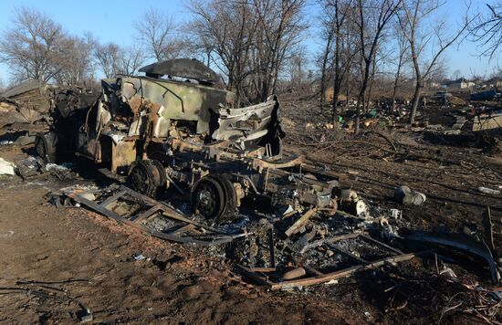 Destroyed fortified area of Ukrainian Armed Forces on the outskirts of Debaltseve