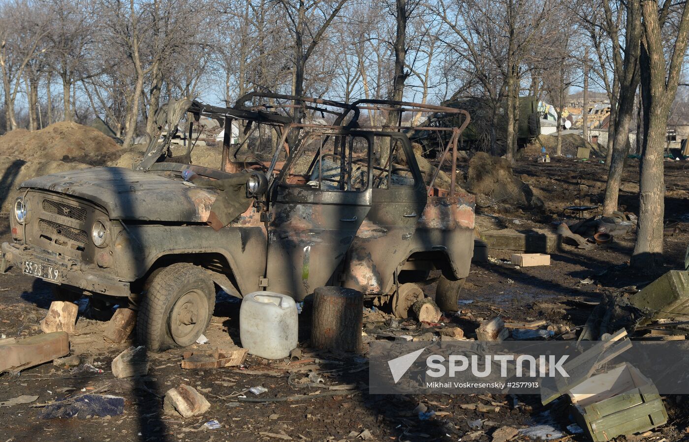 Destroyed fortified area of Ukrainian Armed Forces on the outskirts of Debaltseve