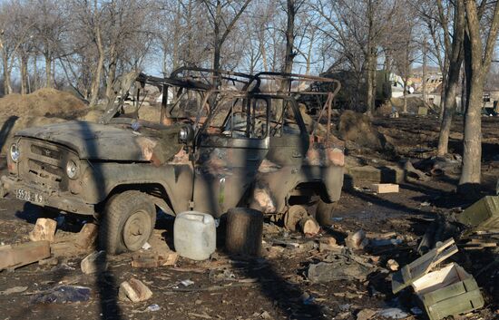 Destroyed fortified area of Ukrainian Armed Forces on the outskirts of Debaltseve