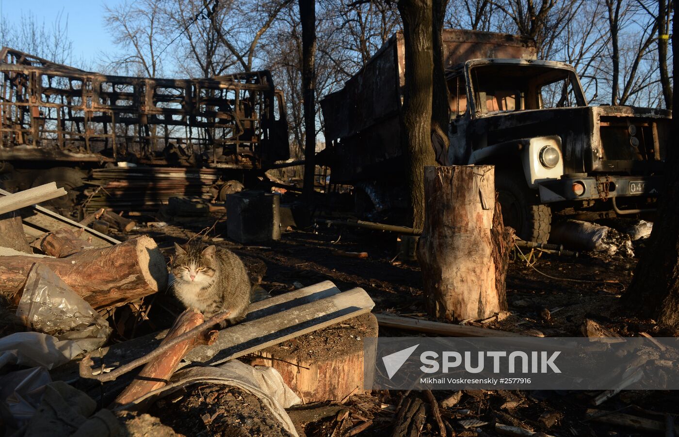 Destroyed fortified area of Ukrainian Armed Forces on the outskirts of Debaltseve