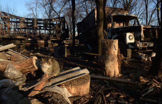 Destroyed fortified area of Ukrainian Armed Forces on the outskirts of Debaltseve