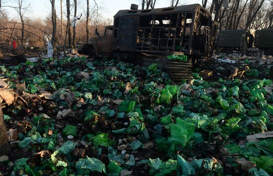 Destroyed fortified area of Ukrainian Armed Forces on the outskirts of Debaltseve