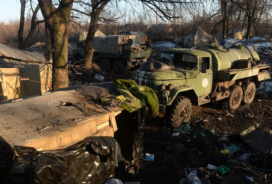 Destroyed fortified area of Ukrainian Armed Forces on the outskirts of Debaltseve