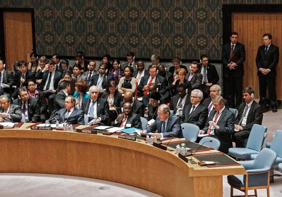 Russian Foreign Minister Lavrov takes part in ministerial debate of the UNSC