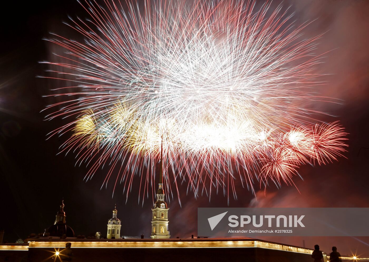 Fireworks on Defender of the Fatherland Day