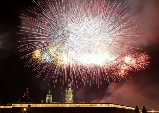 Fireworks on Defender of the Fatherland Day