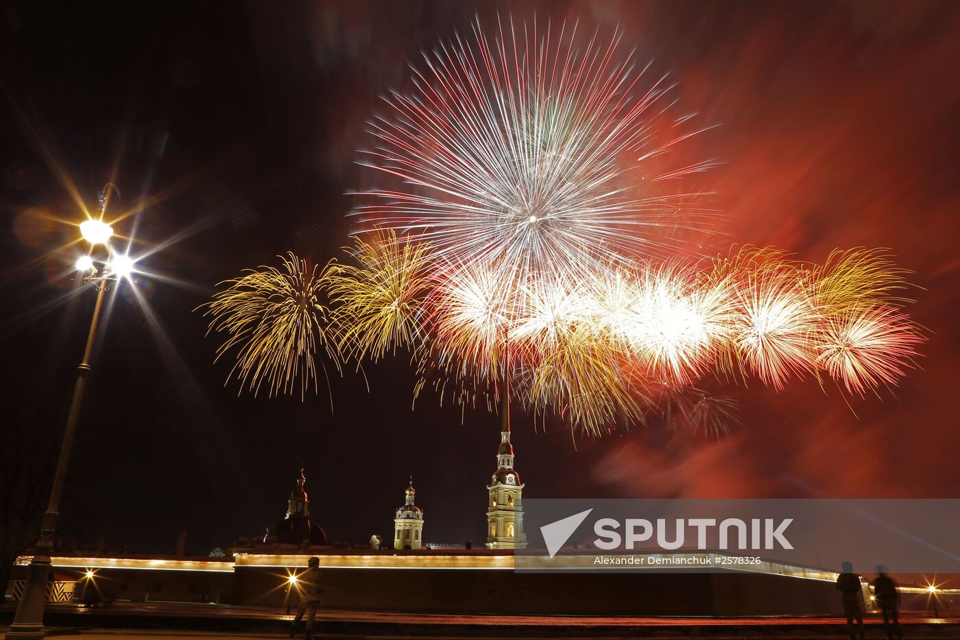 Fireworks on Defender of the Fatherland Day