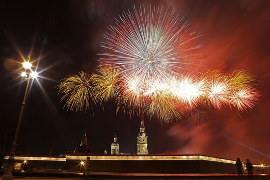 Fireworks on Defender of the Fatherland Day