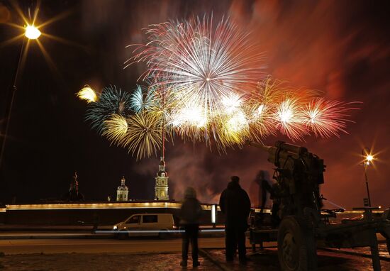 Fireworks on Defender of the Fatherland Day