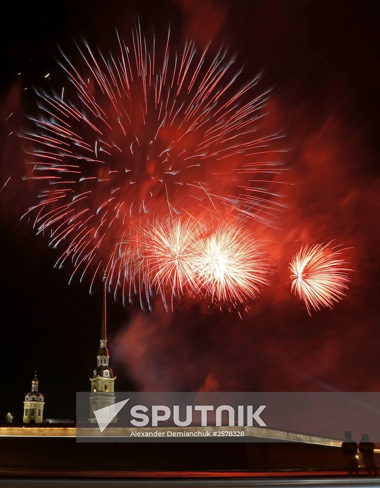 Fireworks on Defender of the Fatherland Day