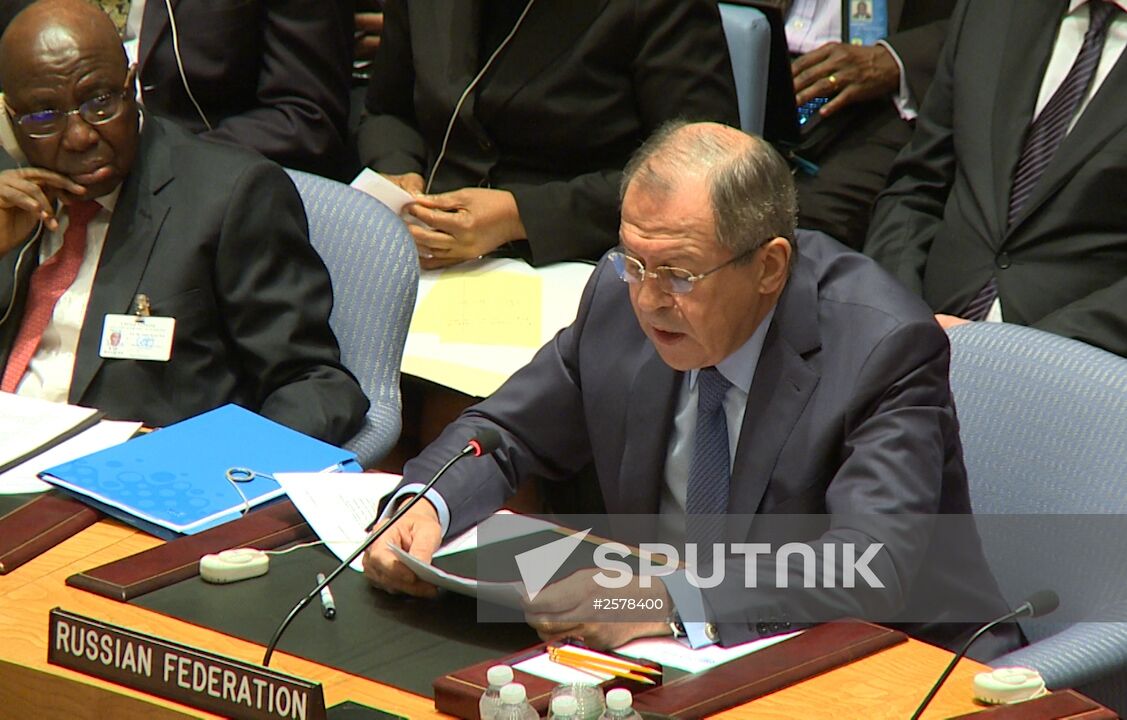 Russian Foreign Minister Sergei Lavrov takes part in UNSC ministerial debates