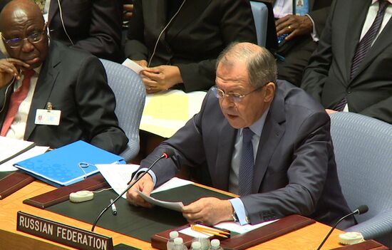 Russian Foreign Minister Sergei Lavrov takes part in UNSC ministerial debates