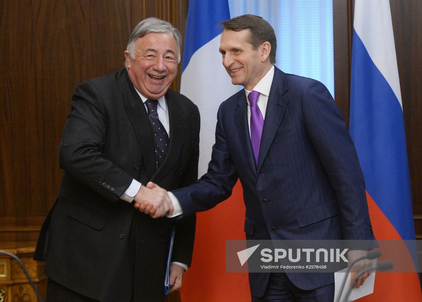 State Duma Speaker Sergei Naryshkin meets with President of the French Senate Gerard Larcher