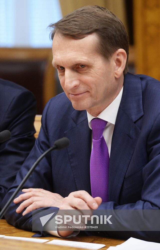 State Duma Speaker Sergei Naryshkin meets with President of French Senate Gerard Larcher
