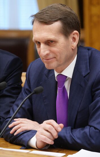 State Duma Speaker Sergei Naryshkin meets with President of French Senate Gerard Larcher