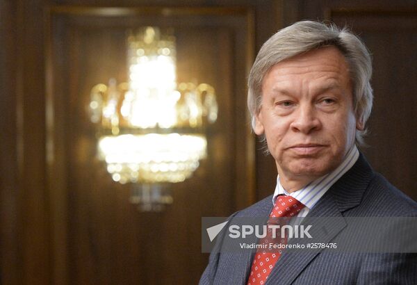 State Duma Speaker Sergei Naryshkin meets with President of French Senate Gerard Larcher